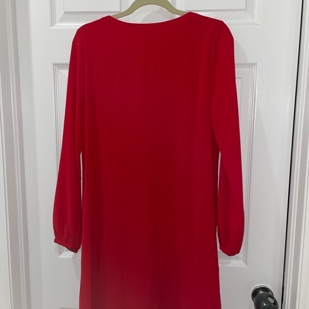 💰 3 For $25 💰WORTHINGTON Red LS Slip dress NWT Medium - Picture 3 of 7